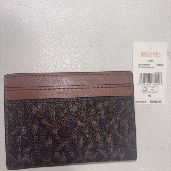 Michael Kors Reed Lg Card Holder in Brown - Picture 5 of 5